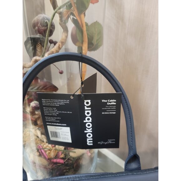 Mokobara The Cabin Duffle Work Bag Leather Water Resistant 15" Laptop Blue New - Picture 4 of 15